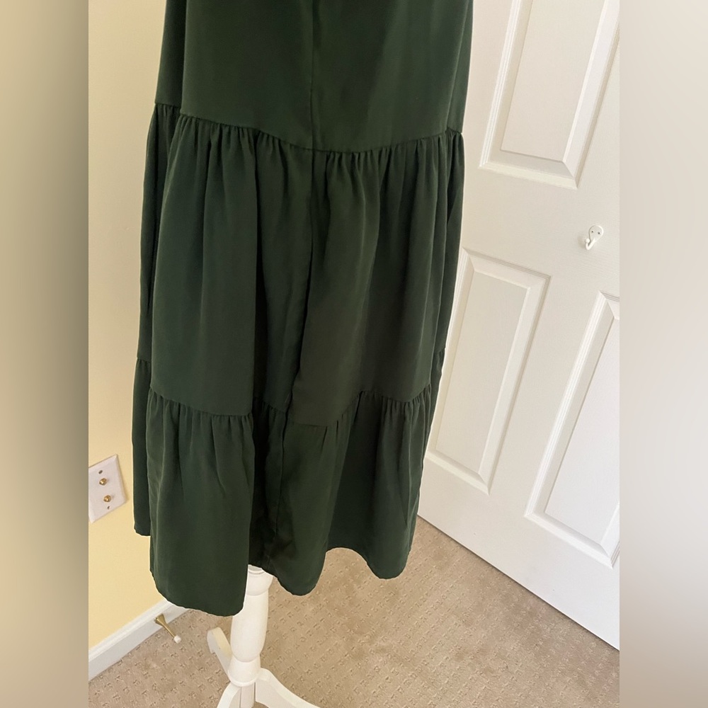 Zara Dark Green Tiered Dress - Picture 7 of 10
